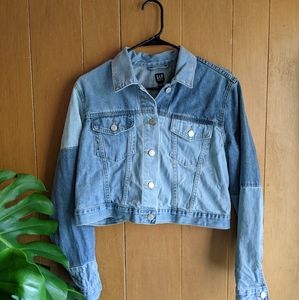 Gap Cropped Patchwork Denim Jacket
